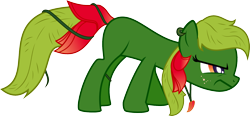 Size: 1748x810 | Tagged: safe, artist:chipmagnum, derpibooru import, oc, oc only, oc:alura une, earth pony, plant pony, pony, alraune, ear piercing, earring, female, flower, jewelry, leaf mane, mare, piercing, plant, simple background, solo, transparent background, vector