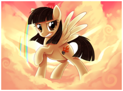 Size: 2040x1518 | Tagged: safe, artist:centchi, derpibooru import, wild fire, oc, oc only, cloud, cloudy, sibsy, solo