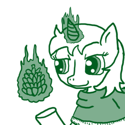 Size: 432x432 | Tagged: safe, artist:ficficponyfic, oc, oc only, pony, unicorn, filchia, pinecone