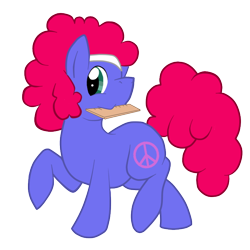 Size: 700x700 | Tagged: safe, artist:perfectpinkwater, derpibooru import, earthbound, hippie, mouth hold, new age retro hippie, ponified, ruler, solo