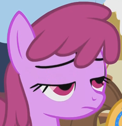 Size: 384x398 | Tagged: safe, berry punch, berryshine, earth pony, pony, face, female, mare, solo, unamused