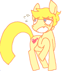 Size: 369x424 | Tagged: artist needed, safe, derpibooru import, oc, oc only, oc:golden brisk, colt, male, solo, trap