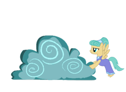 Size: 1024x750 | Tagged: safe, artist:the-crystal-rarity, derpibooru import, sunshower raindrops, alternate hairstyle, clothes, cloud, dress, solo