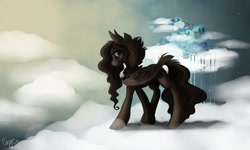 Size: 1200x720 | Tagged: safe, artist:casynuf, derpibooru import, oc, oc only, pegasus, pony, cloud, cloudsdale, cloudy, solo