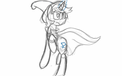 Size: 1280x800 | Tagged: safe, derpibooru import, oc, oc only, oc:silver breeze, pony, unicorn, angry, cape, clothes, female, hat, magic, mare, reverse trap, solo, wizard, wizard hat