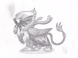 Size: 3109x2325 | Tagged: safe, artist:drawponies, derpibooru import, oc, oc only, oc:gawdyna grimfeathers, fallout equestria, traditional art