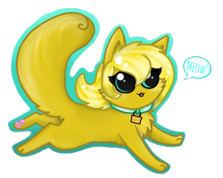 Size: 1129x905 | Tagged: safe, artist:nekomellow, derpibooru import, oc, oc only, oc:ticket, cat, simple background, solo, species swap, transparent background