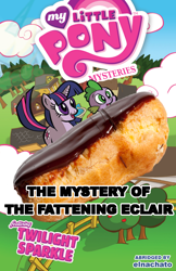 Size: 1444x2222 | Tagged: safe, comic, comic book, my little pony mysteries, simple background, text, the mystery of the fattening eclair