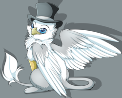 Size: 1276x1024 | Tagged: safe, artist:camychan, oc, oc only, oc:der, griffon, hat, solo, top hat