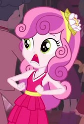 Size: 303x449 | Tagged: safe, derpibooru import, edit, edited screencap, screencap, sweetie belle, equestria girls, equestria girls (movie), cropped, inverted mouth, solo