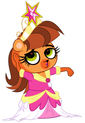 Size: 1280x1864 | Tagged: safe, artist:cartuneslover16, derpibooru import, barely pony related, big crown thingy, clothes, coronation dress, crossdressing, crossover, dress, hairstyle, littlest pet shop, russell ferguson