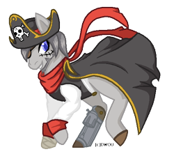 Size: 516x476 | Tagged: safe, artist:devilsdump, derpibooru import, captainhookmon, digimon, ponified, solo