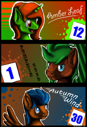 Size: 4320x6240 | Tagged: safe, artist:dragmodnotloc, derpibooru import, oc, oc only, oc:amber leaf, oc:autumn wind, oc:pumpkin seed, absurd resolution, rotlcon, running of the leaves