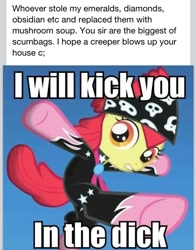 Size: 638x814 | Tagged: safe, derpibooru import, apple bloom, facebook, image macro, text, vulgar