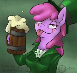 Size: 1000x948 | Tagged: safe, artist:aeritus, berry punch, berryshine, anthro, 30 minute art challenge, drunk, saint patrick's day