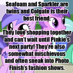 Size: 420x421 | Tagged: safe, derpibooru import, amethyst star, minuette, sea swirl, seafoam, sparkler, background pony, headcanon