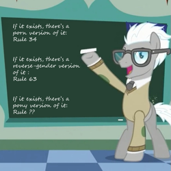 Size: 517x518 | Tagged: safe, derpibooru import, chalkboard, covalent board, covalent bond, exploitable meme, glasses