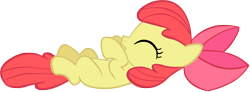 Size: 4884x1804 | Tagged: safe, derpibooru import, apple bloom, on back, simple background, sleeping, solo, transparent background, vector