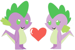 Size: 1186x793 | Tagged: safe, artist:furryxxi-02, barb, spike, dragon, pony, baby, baby dragon, barbabetes, bbbff, couple, cute, dragoness, heart, love, pointy ponies, romantic, rule 63, rule63betes, shipping, simple background, transparent background, wingless spike
