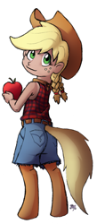 Size: 654x1501 | Tagged: safe, artist:dj-black-n-white, artist:ferrettea, derpibooru import, oc, oc only, oc:cinnamon cider, satyr, offspring, parent:applejack, solo