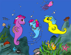 Size: 540x416 | Tagged: safe, artist:foxspotted, derpibooru import, sea pony, simple background, underwater