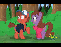 Size: 1024x792 | Tagged: safe, artist:buckingawesomeart, artist:tigerblack62, derpibooru import, dipper pines, discovery kids, gravity falls, mabel pines, maybelle, ponified