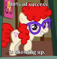 Size: 616x640 | Tagged: safe, derpibooru import, twist, cutie mark, image macro, quote, solo, text, woody allen