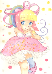 Size: 796x1135 | Tagged: safe, artist:jopyon, derpibooru import, toola roola, g3.5, clothes, dress, humanized, solo