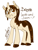 Size: 567x744 | Tagged: safe, artist:clovercoin, derpibooru import, oc, oc only, oc:bridgette banana, food pony, original species, solo, text