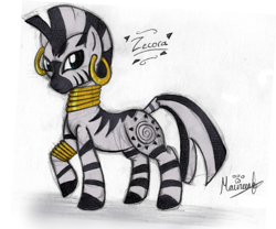 Size: 800x666 | Tagged: safe, artist:maurincl, derpibooru import, zecora, zebra, solo