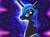 Size: 681x503 | Tagged: safe, artist:aurora-chiaro, derpibooru import, nightmare moon, alicorn, black coat, female, horn, mare, simple background, solo