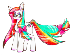 Size: 900x682 | Tagged: safe, artist:akikodestroyer, derpibooru import, oc, oc only, earth pony, pony, bow, joke oc, solo