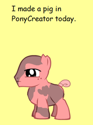 Size: 305x413 | Tagged: safe, derpibooru import, pig, pony creator, lol, non-pony oc, porkinson, solo