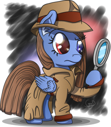 Size: 838x953 | Tagged: safe, artist:gray--day, derpibooru import, oc, oc only, pegasus, pony, clothes, hat, heterochromia, solo