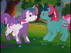 Size: 640x480 | Tagged: safe, derpibooru import, screencap, fizzy, gusty, smooze, pony, unicorn, g1, angry, duo, female