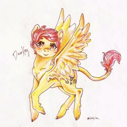 Size: 1183x1181 | Tagged: safe, artist:youmywaywardgirl, derpibooru import, oc, oc only, doorkey, solo, traditional art