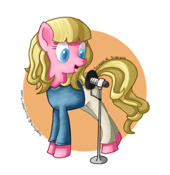 Size: 880x908 | Tagged: safe, artist:tierraverde, derpibooru import, andrea libman, clothes, microphone, ponified, solo