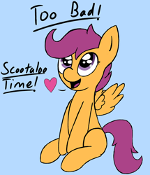 Size: 1280x1486 | Tagged: safe, artist:kasai-razebolt, scootaloo, it was me, solo, waluigi time