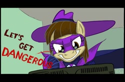 Size: 1063x696 | Tagged: safe, artist:snapai, derpibooru import, wild fire, costume, darkwing duck, parody