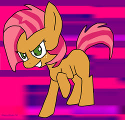 Size: 1687x1620 | Tagged: safe, artist:daisy-dictator, derpibooru import, babs seed, earth pony, brown coat, female, filly, freckles, solo, two toned mane