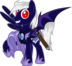 Size: 10000x9198 | Tagged: safe, artist:groxy-cyber-soul, derpibooru import, oc, oc only, bat pony, hybrid, pegasus, pony, absurd resolution, night guard, simple background, solo, transparent background, vector