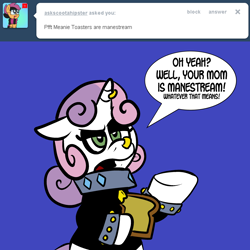 Size: 2400x2400 | Tagged: safe, artist:pembroke, derpibooru import, sweetie belle, meanie belle, solo, tumblr