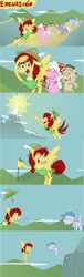 Size: 593x1954 | Tagged: safe, derpibooru import, oc, oc only, earth pony, pegasus, pony, cliff, comic, mountain, spanish, ya es hora