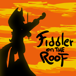 Size: 500x500 | Tagged: safe, artist:fiddlearts, fiddlesticks, apple family member, crossover, fiddle, fiddler on the roof, sunset