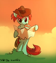 Size: 704x800 | Tagged: safe, artist:tomatocoup, candy apples, pony, 30 minute art challenge, apple family member, bipedal, candy apple (food), map