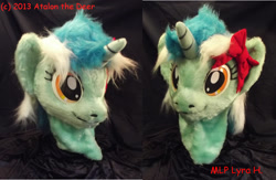 Size: 920x600 | Tagged: safe, artist:atalonthedeer, lyra heartstrings, craft, custom, fursuit, head, irl, photo