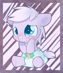 Size: 860x1000 | Tagged: safe, artist:cuddlehooves, derpibooru import, oc, oc only, pony, baby, baby pony, cutie mark diapers, diaper, foal, poofy diaper, solo