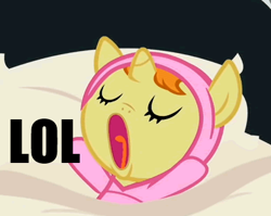 Size: 394x313 | Tagged: safe, pumpkin cake, pony, lol, mane, reaction image