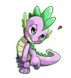 Size: 800x871 | Tagged: safe, artist:riza23, derpibooru import, spike, dragon, blushing, heart, simple background, solo, transparent background