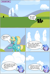 Size: 754x1100 | Tagged: safe, artist:shelltoon, derpibooru import, oc, oc only, oc:chait, oc:nimbostratus, oc:sea shell, cloud, cloudy, nimby's world